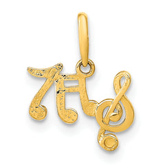 14K Polished Music Notes Pendant