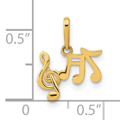 14K Polished Music Notes Pendant