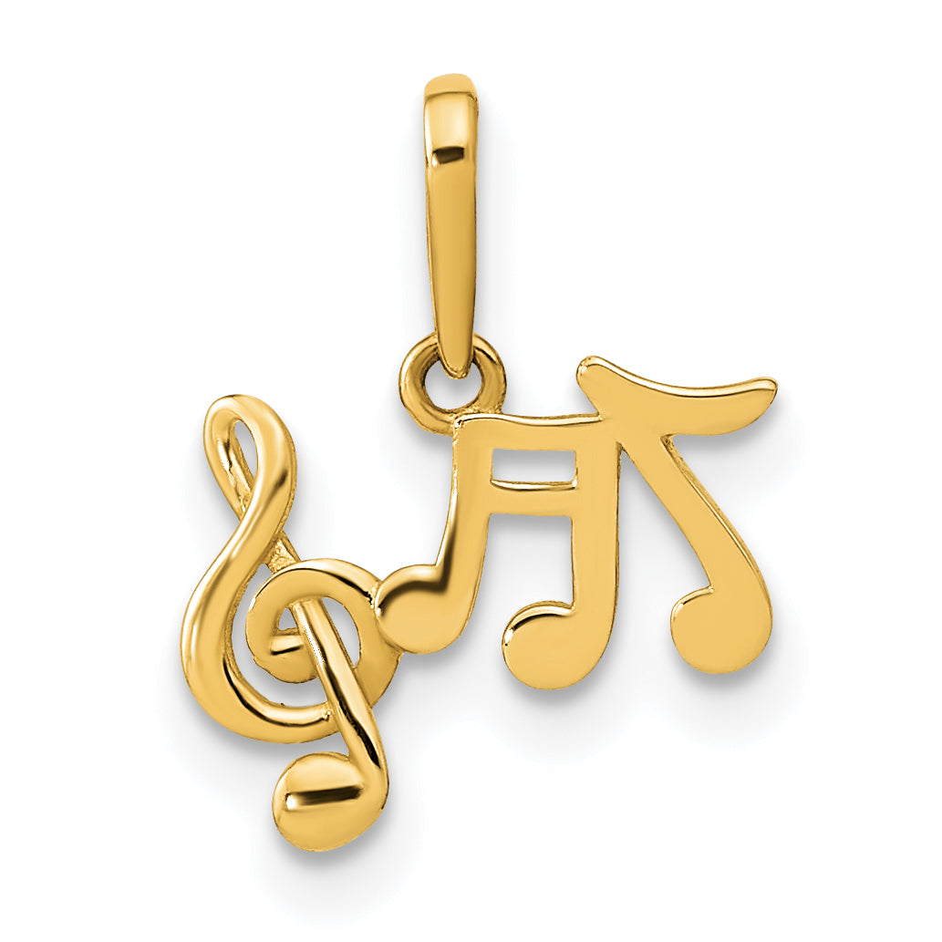 14K Polished Music Notes Pendant