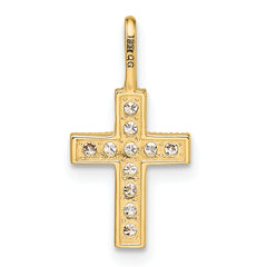 14k CZ Cross Pendant