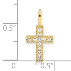 14k CZ Cross Pendant