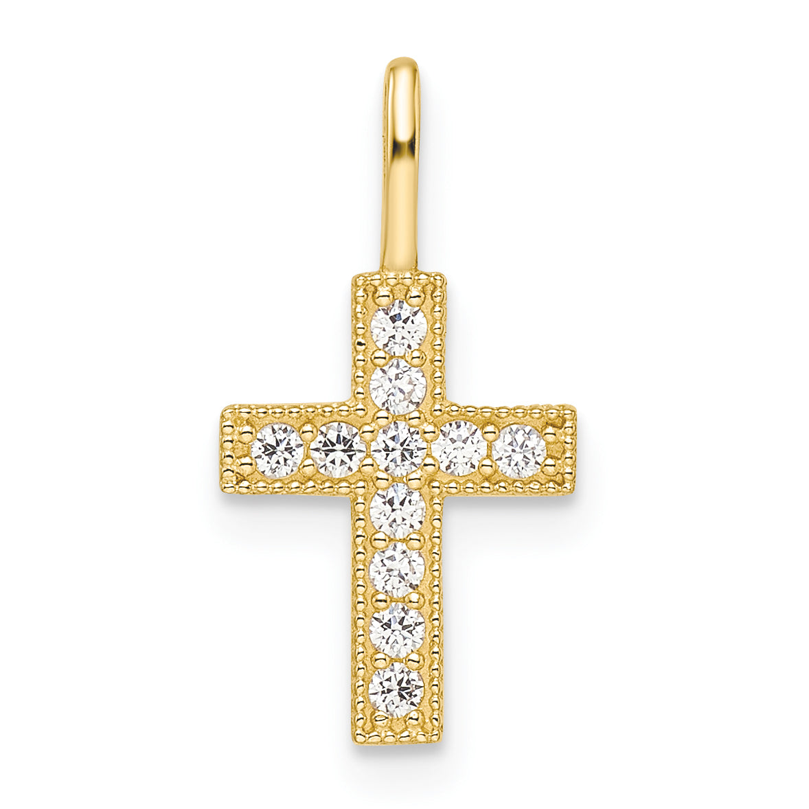 14k CZ Cross Pendant