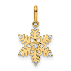 14k CZ Snowflake Pendant