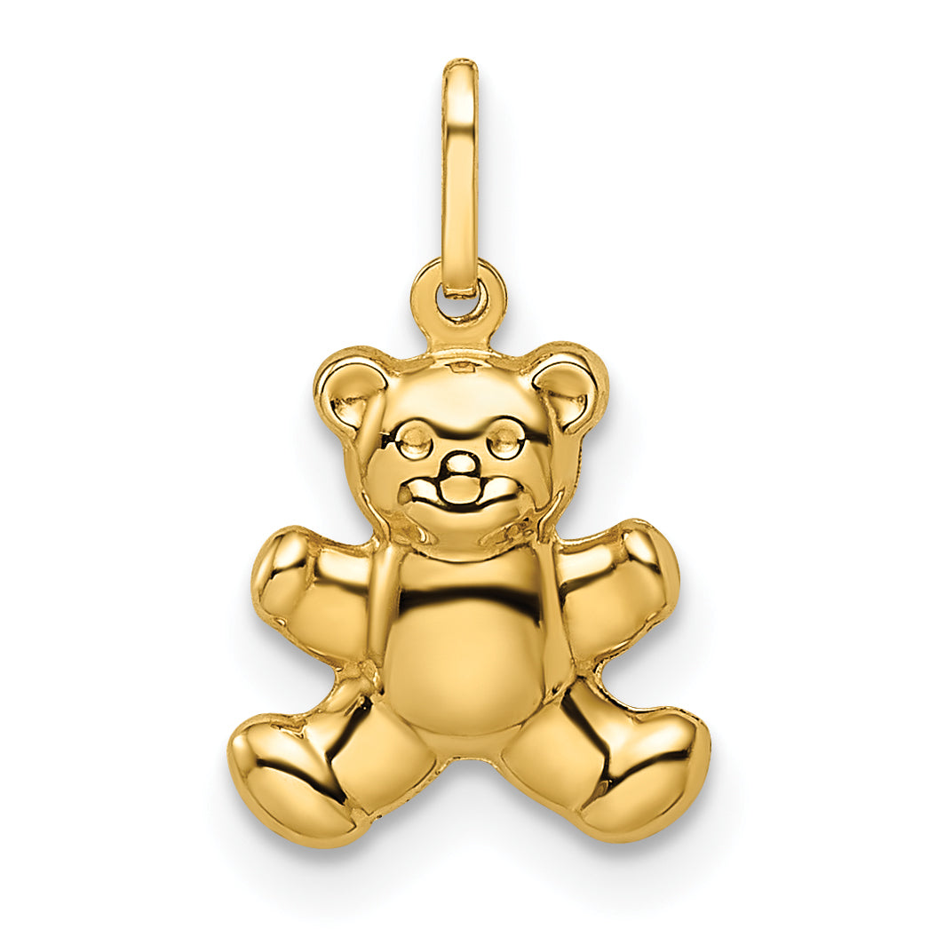 14k Polished Puffed Teddy Bear Pendant