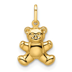 14k Polished Puffed Teddy Bear Pendant