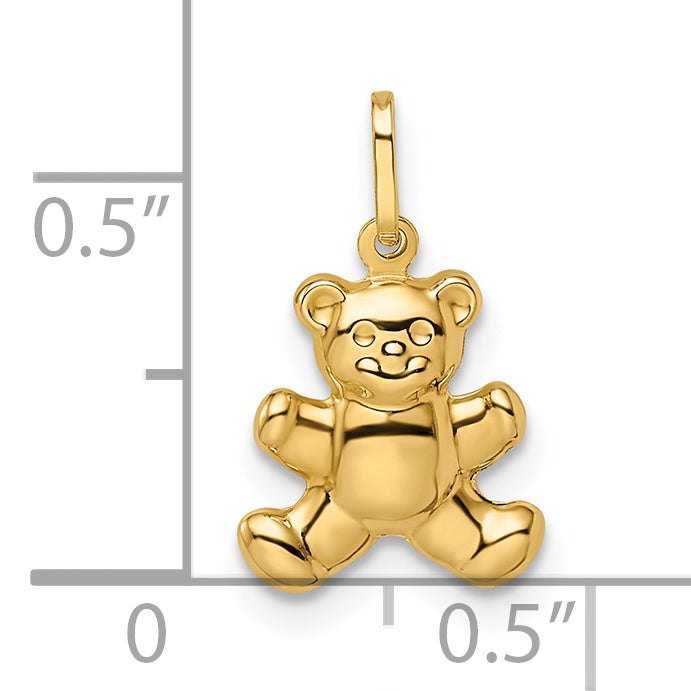 14k Polished Puffed Teddy Bear Pendant