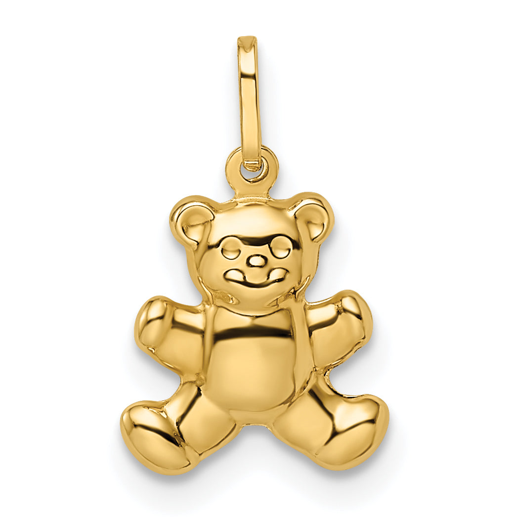 14k Polished Puffed Teddy Bear Pendant