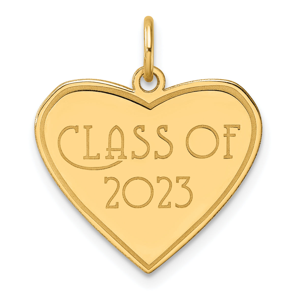 14k Polished Class of 2023 Heart Charm