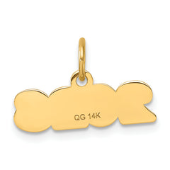 14k Polished and Satin Horizontal 2023 Charm