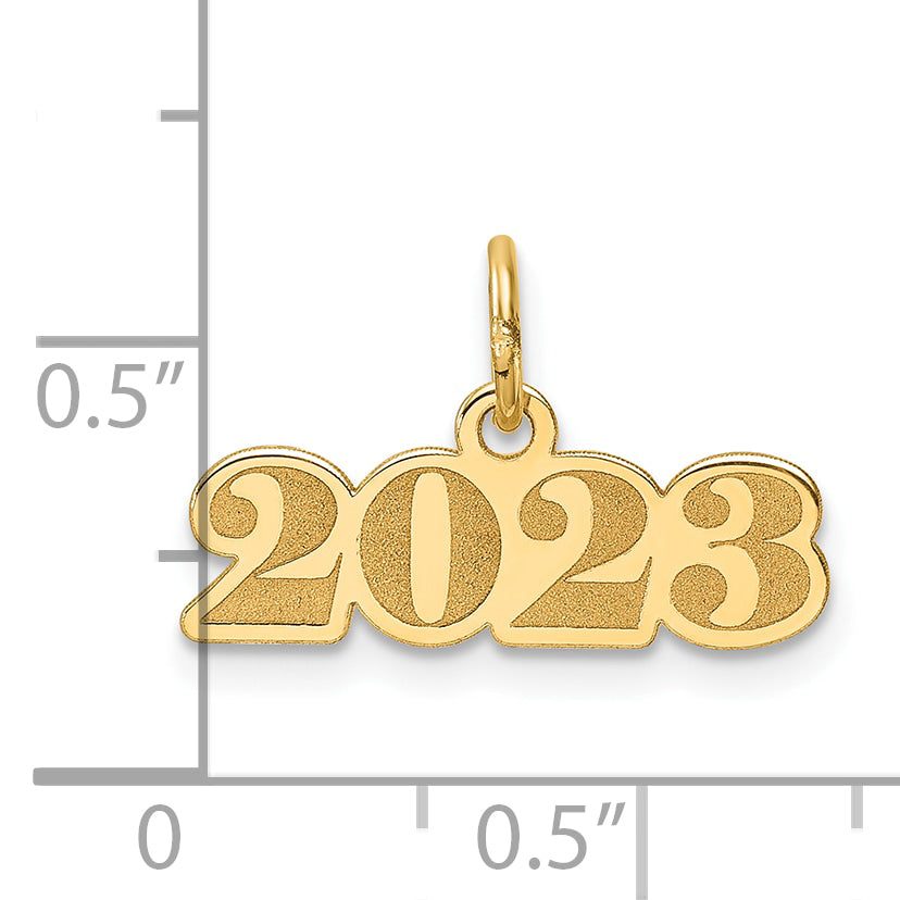 14k Polished and Satin Horizontal 2023 Charm