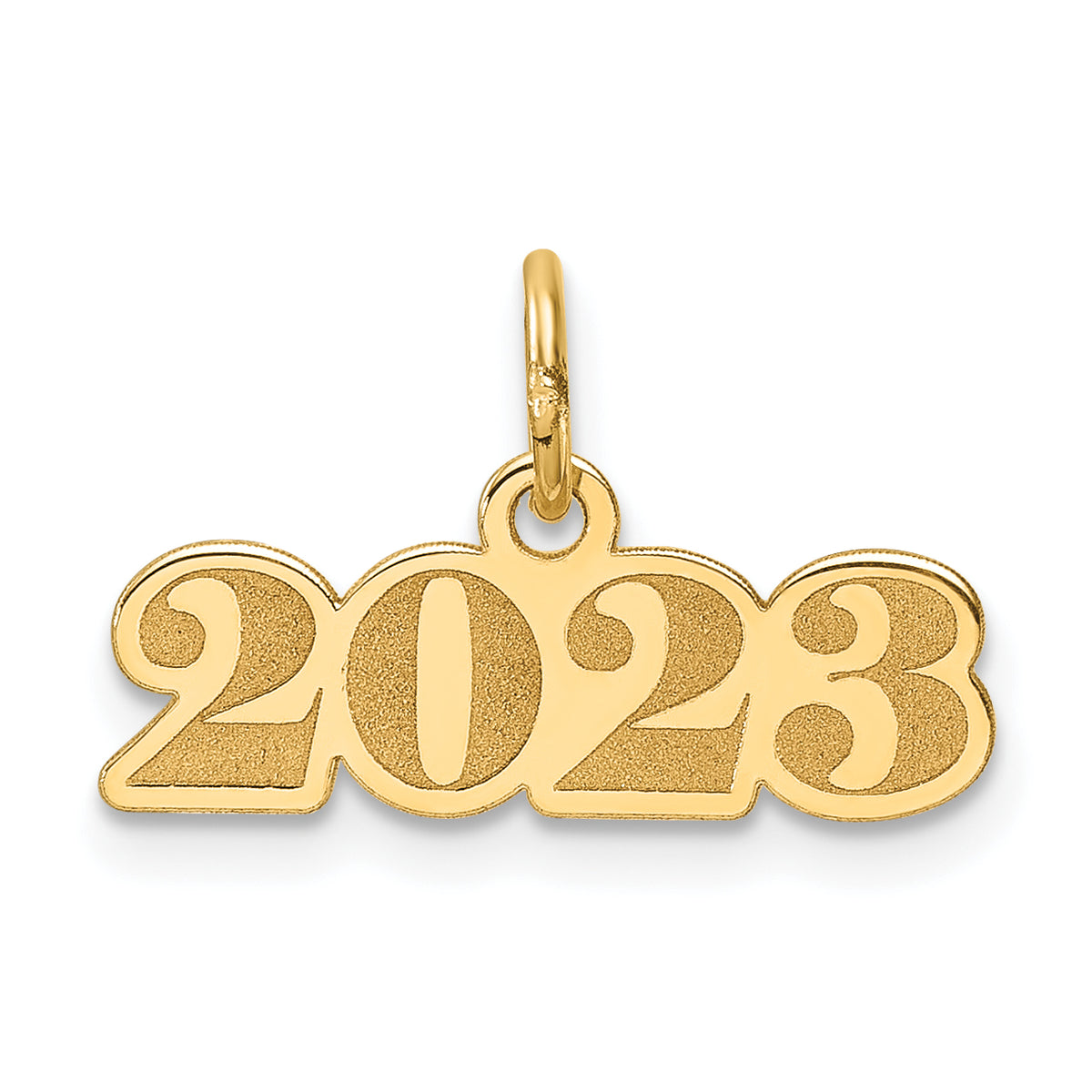 14k Polished and Satin Horizontal 2023 Charm