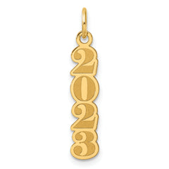 14K Polished and Satin Vertical 2023 Charm