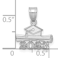 14K White Gold 2023 Graduation Cap and Diploma Charm