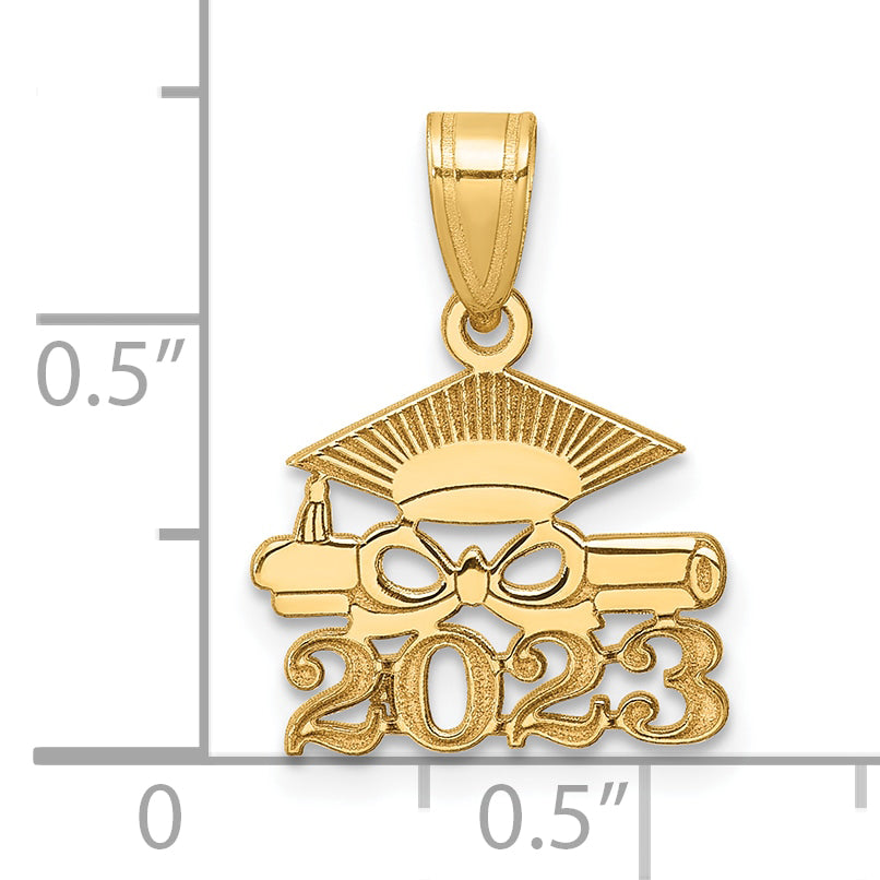 14K Graduation Cap and Diploma 2023 Charm