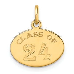 14k Polished Oval CLASS OF 2024 Charm