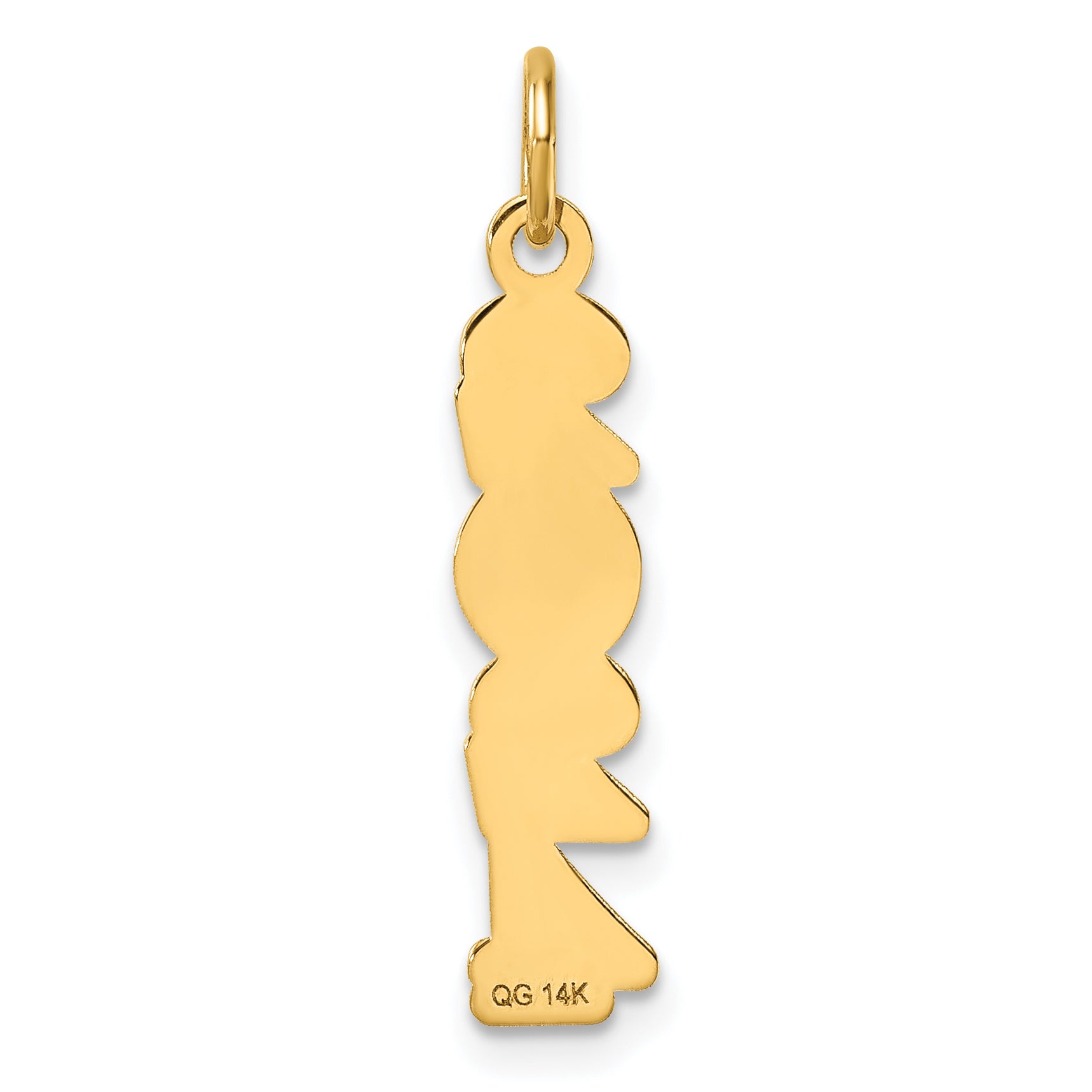 14K Polished and Satin Vertical 2024 Charm