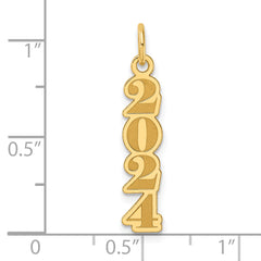 14K Polished and Satin Vertical 2024 Charm