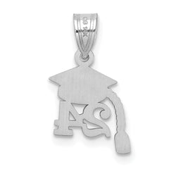 14K White Gold Graduation Cap 24 w/ Dangling Tassel Charm