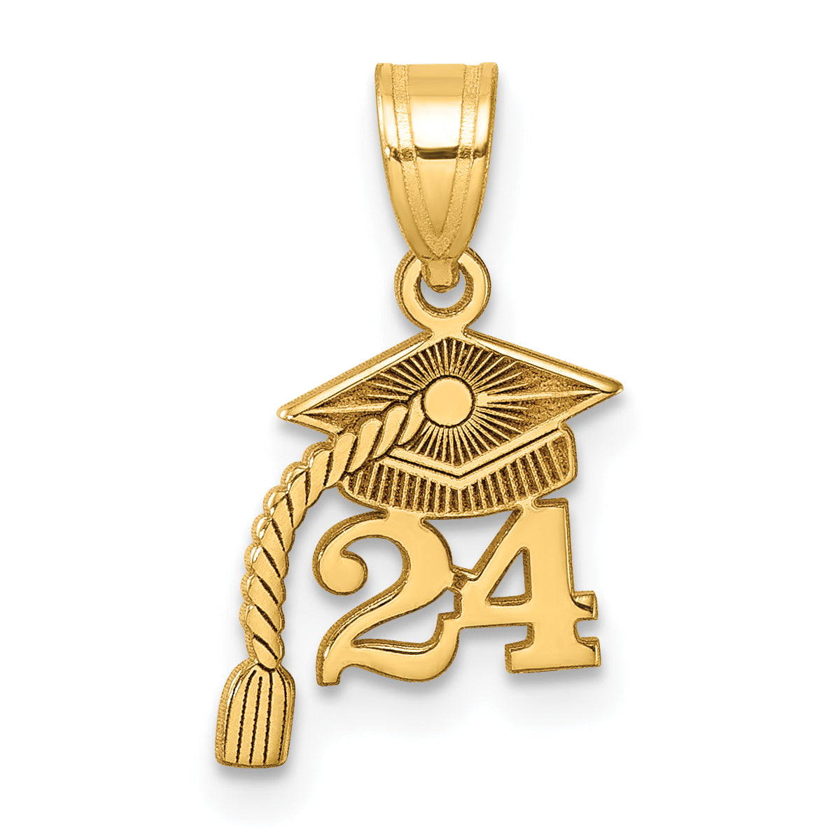 14K Graduation Cap 24 w/ Dangling Tassle Charm