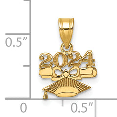 14K Graduation Cap and Diploma 2024 Charm