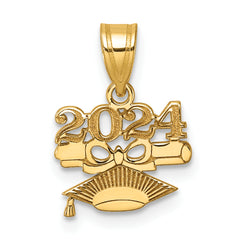 14K Graduation Cap and Diploma 2024 Charm