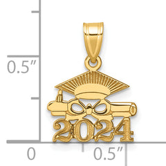 14K Graduation Cap and Diploma 2024 Charm