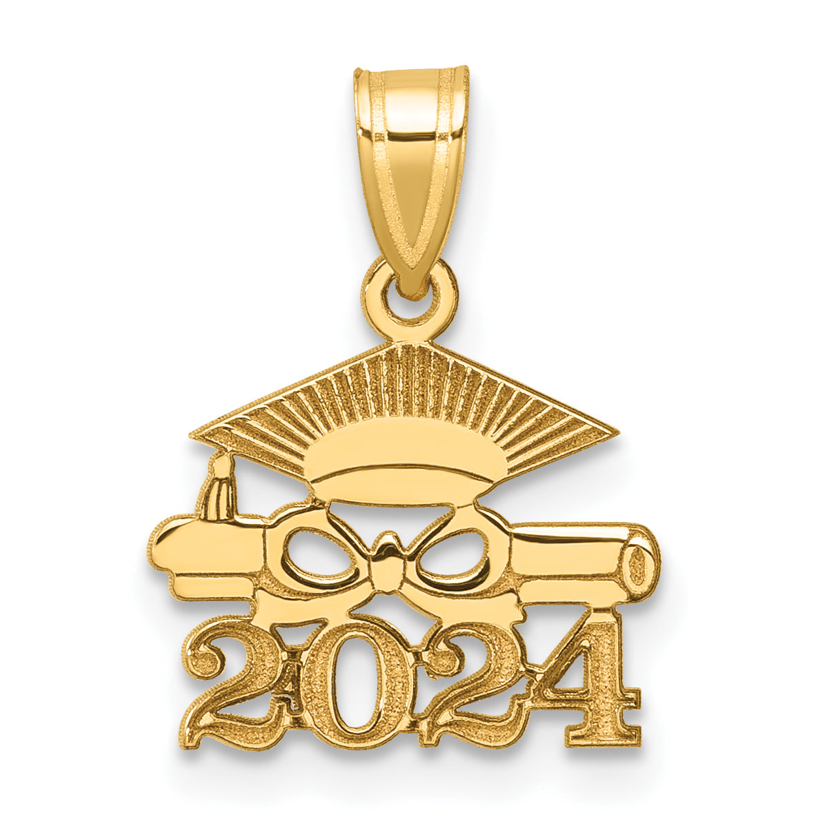 14K Graduation Cap and Diploma 2024 Charm