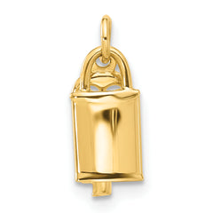 14K Polished Lock and Key Pendant