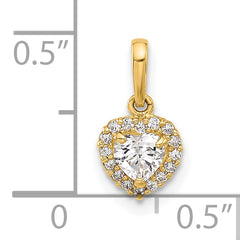 14K CZ Heart Pendant