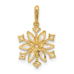 14k Polished CZ Snowflake Pendant