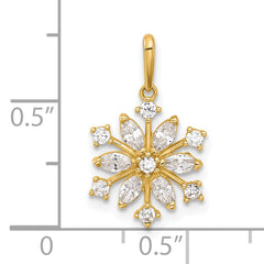 14k Polished CZ Snowflake Pendant