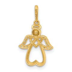 14k Polished CZ Angel Pendant