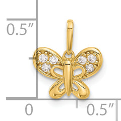 14k Polished CZ Butterfly Pendant