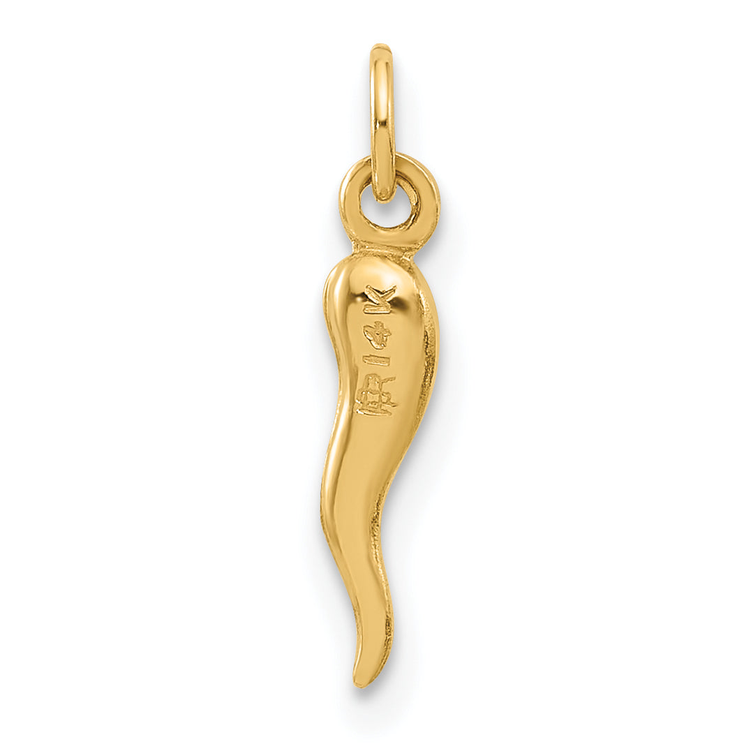 14k Polished Hollow  Italian Horn Pendant