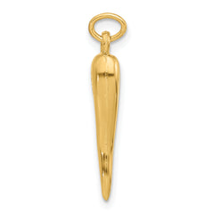 14k Polished Hollow Italian Horn Pendant