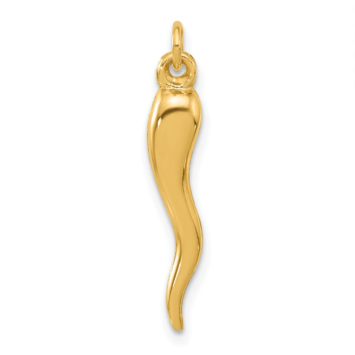 14k Polished Hollow Italian Horn Pendant