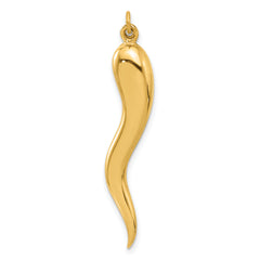 14k Polished Hollow Italian Horn Pendant