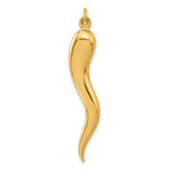 14k Polished Hollow Italian Horn Pendant