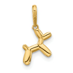 14K Polished 3D Balloon Puppy Pendant Charm