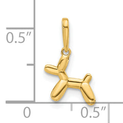 14K Polished 3D Balloon Puppy Pendant Charm