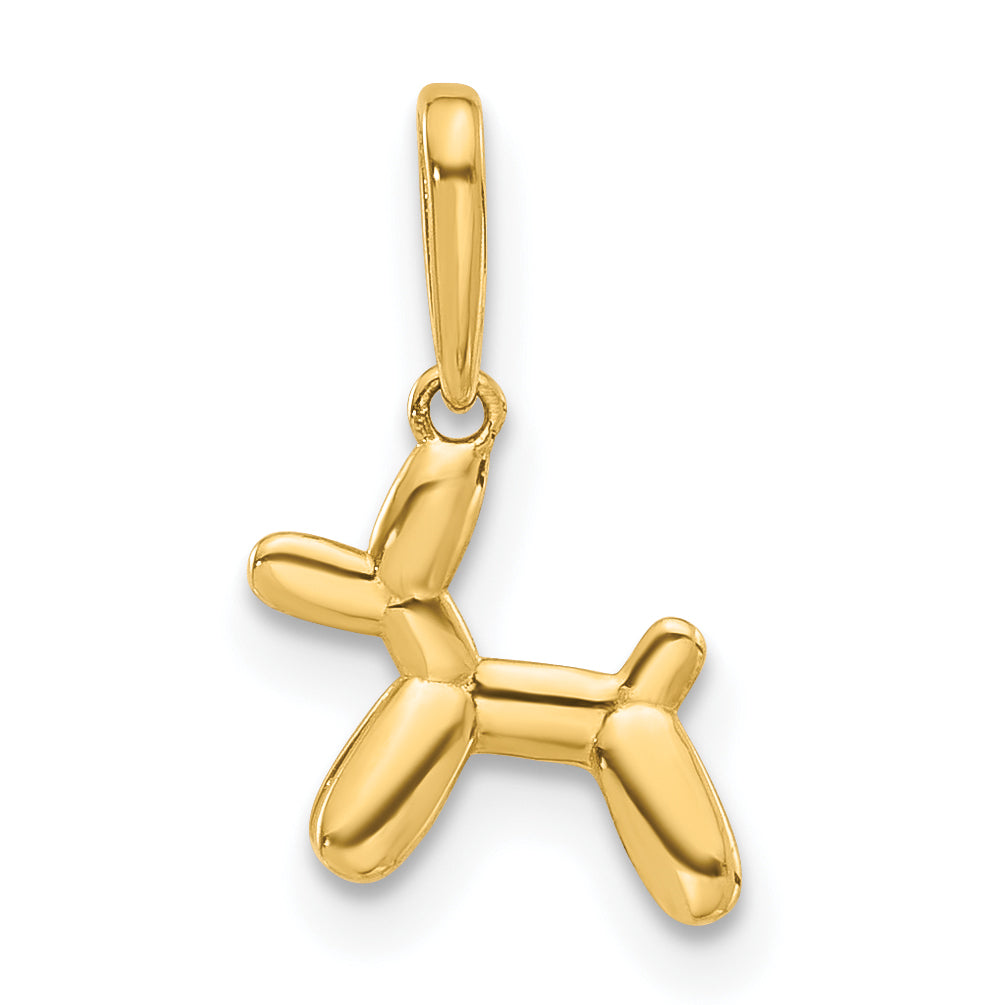 14K Polished 3D Balloon Puppy Pendant Charm