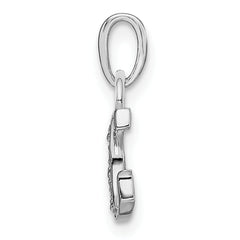 14K White Gold Polished .01ct Diamond Initial G Charm