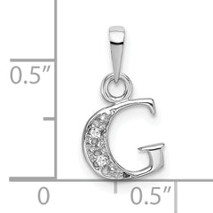 14K White Gold Polished .01ct Diamond Initial G Charm