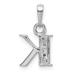 14K White Gold Polished .01ct Diamond Initial K Charm