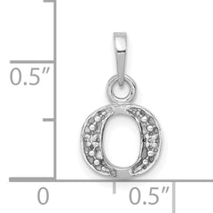 14K White Gold Polished .01ct Diamond Initial O Charm