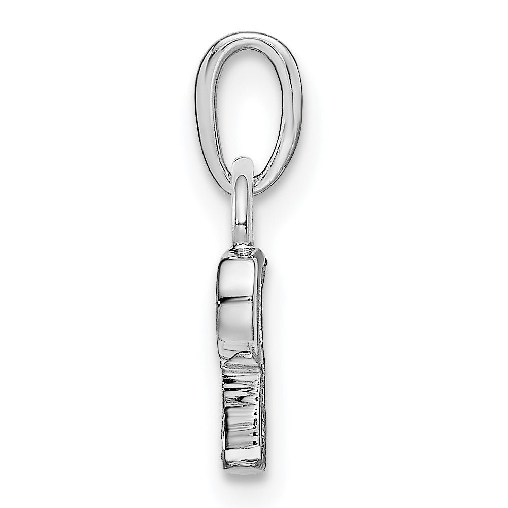 14K White Gold Polished .01ct Diamond Initial P Charm