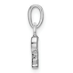 14K White Gold Polished .01ct Diamond Initial P Charm