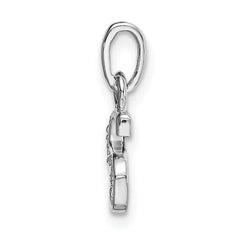 14K White Gold Polished .01ct Diamond Initial S Charm