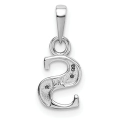 14K White Gold Polished .01ct Diamond Initial S Charm