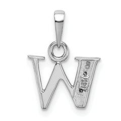 14K White Gold Polished .01ct Diamond Initial W Charm